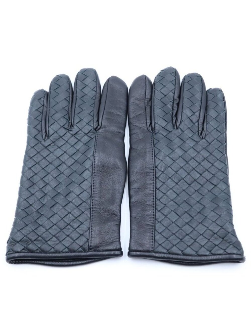 Bottega Veneta Intrecciato Leather Gloves Black
